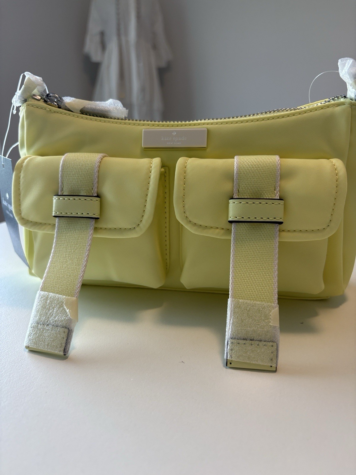 New! Kate spade Carter Nylon Cargo Crossbody Bag KN669 Tennis Ball
