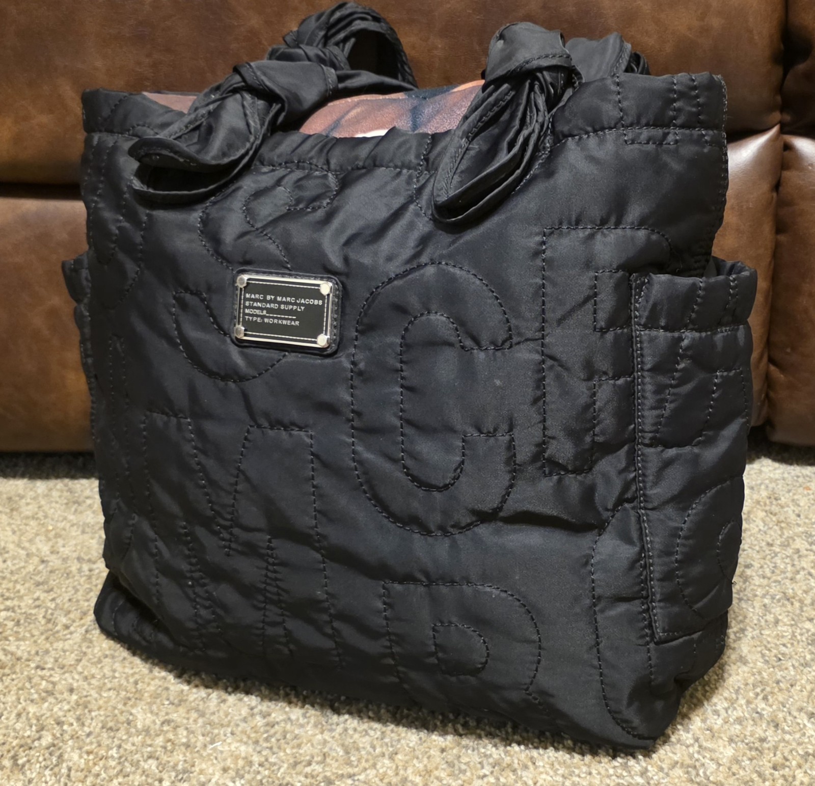 Marc by Marc Jacobs Pretty Nylon Tate Quilted Tote Bag Black