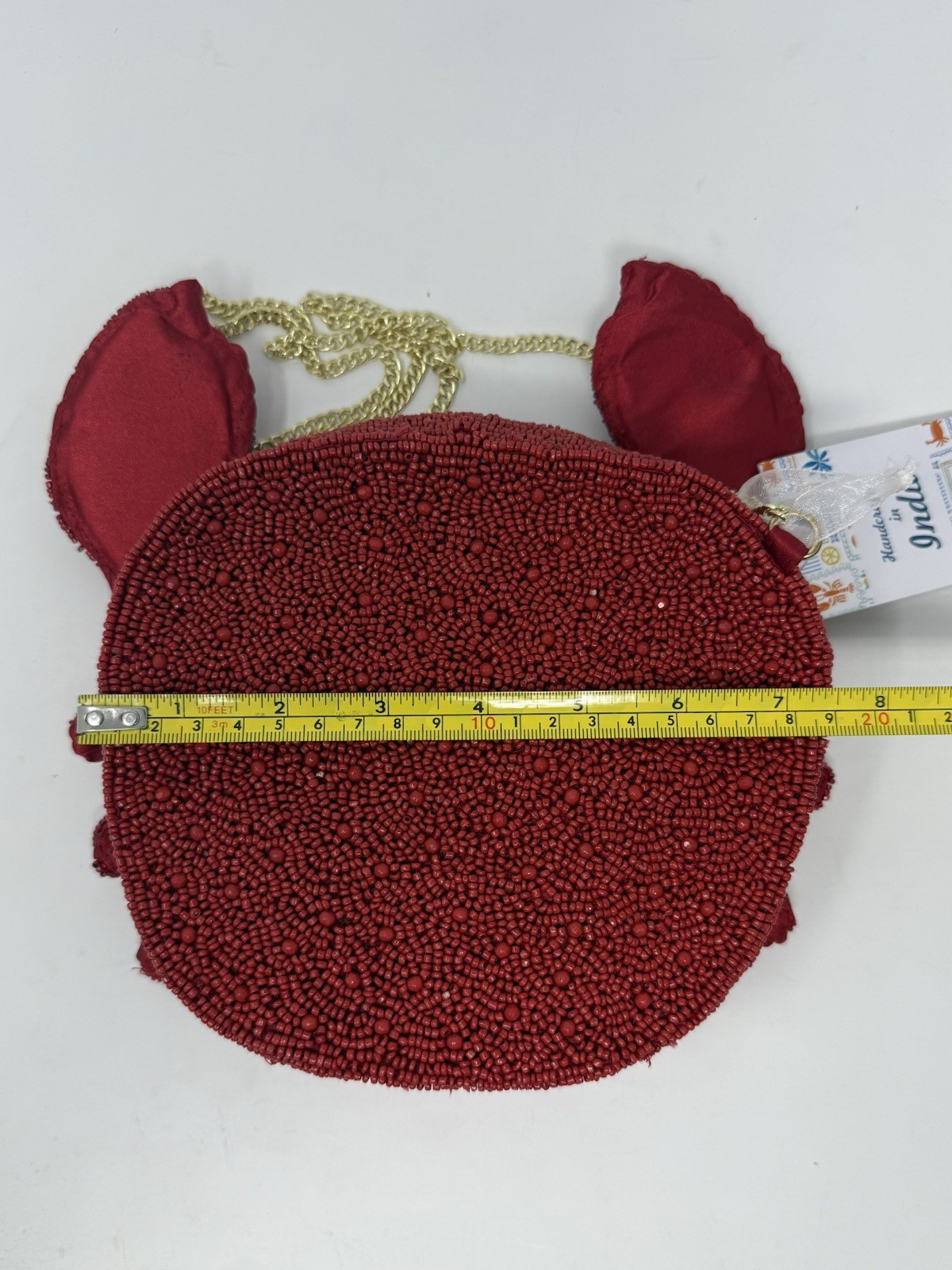 CRAB Beaded Bag Red Crossbody Handcrafted in India NWT Summer