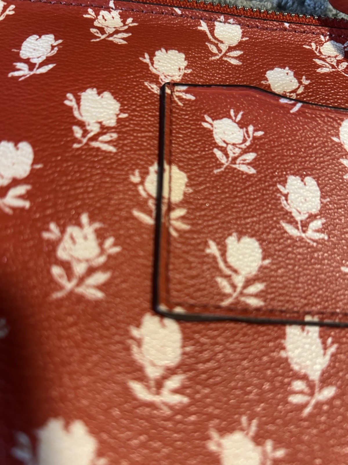 Coach East West Floral Series Badlands Red White Cross Body Messenger Bag F38159
