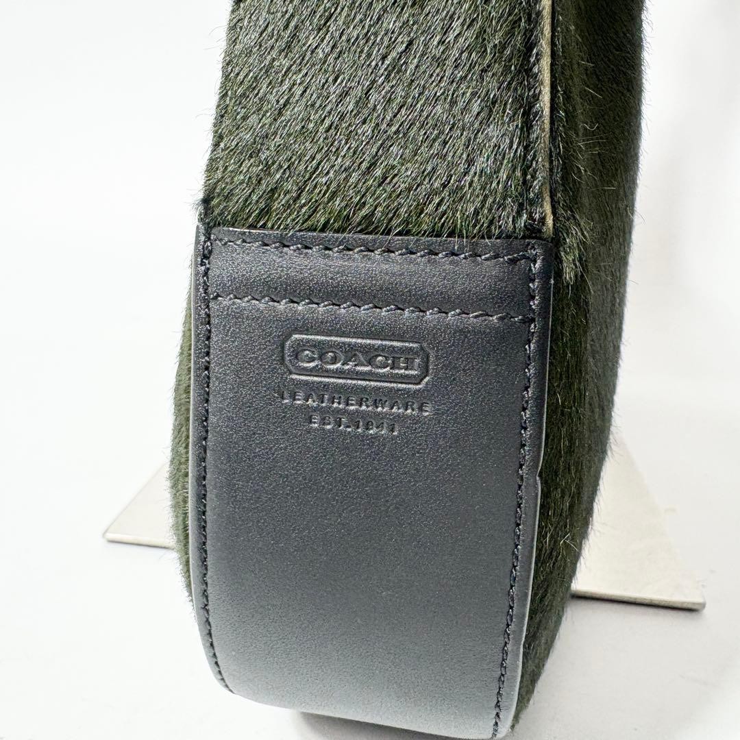 Rare COACH Green Haircalf Modern Vintage One Shoulder Bag Y2K