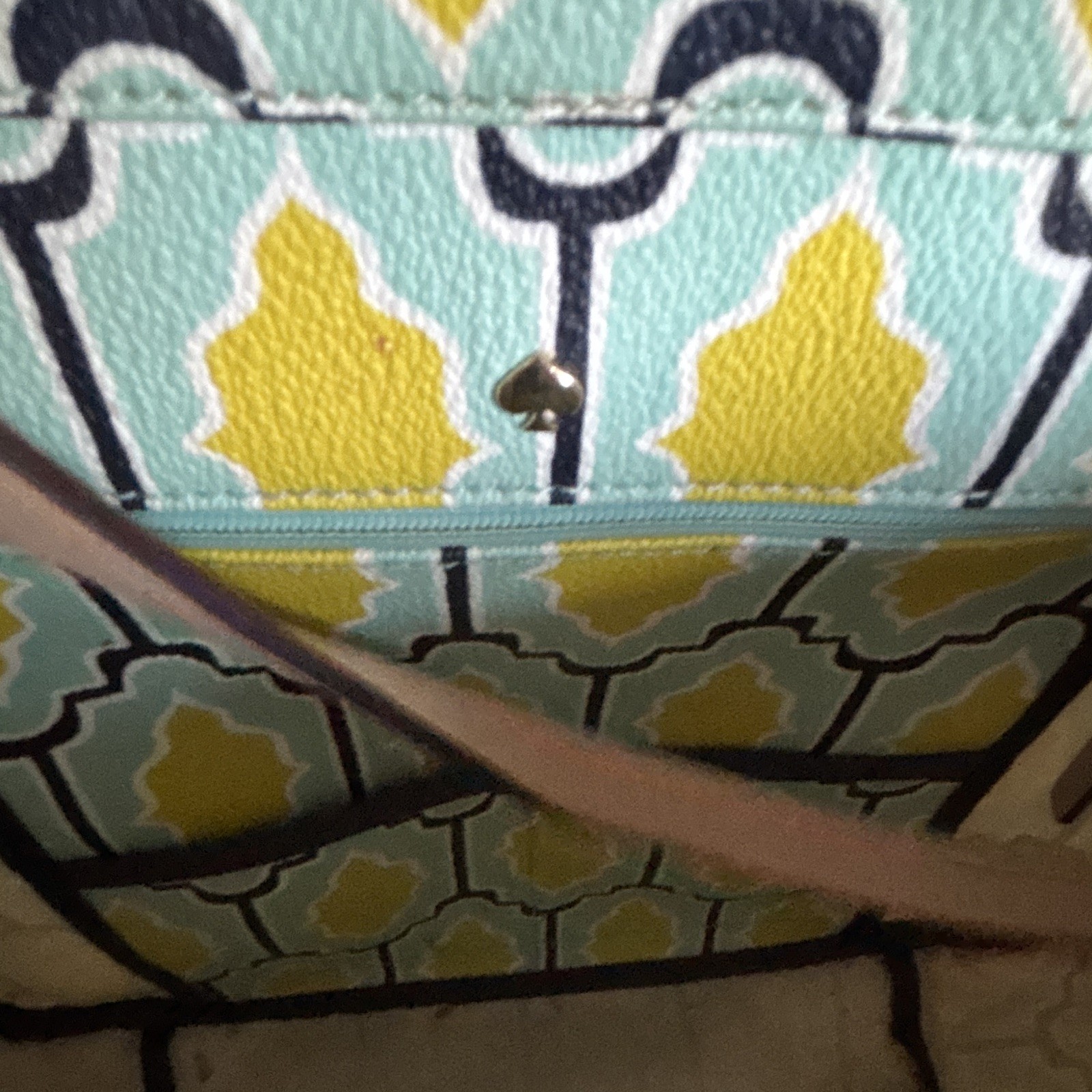 kate spade new york Multicolor Geometric Tote Bag Open Gold Hardware Logo
