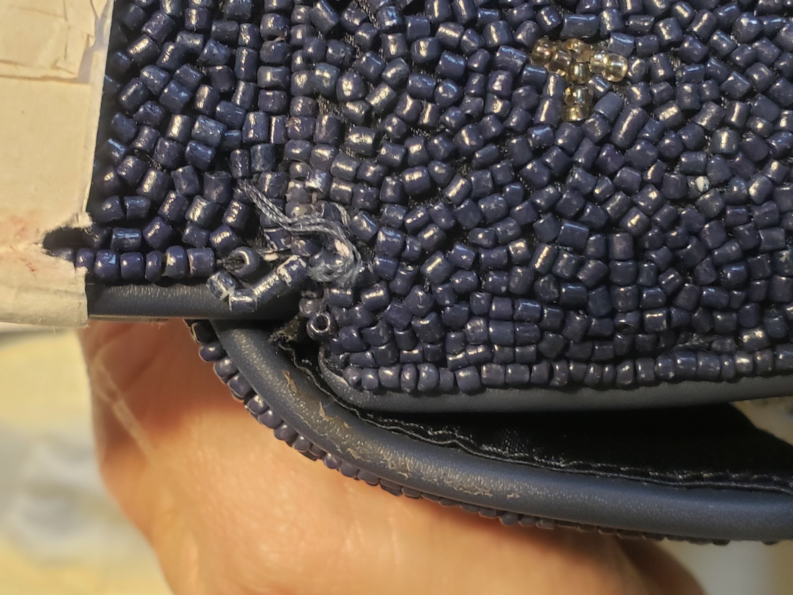 NEW! Staud Tommy Glass Bead Celestial Shoulder Bag In Navy Celestial NWT! Pouch!