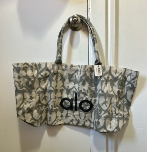 Alo Yoga Tote Bag Black Durable Large Shopper Gym Canvas Bag Yoga Accessory NEW