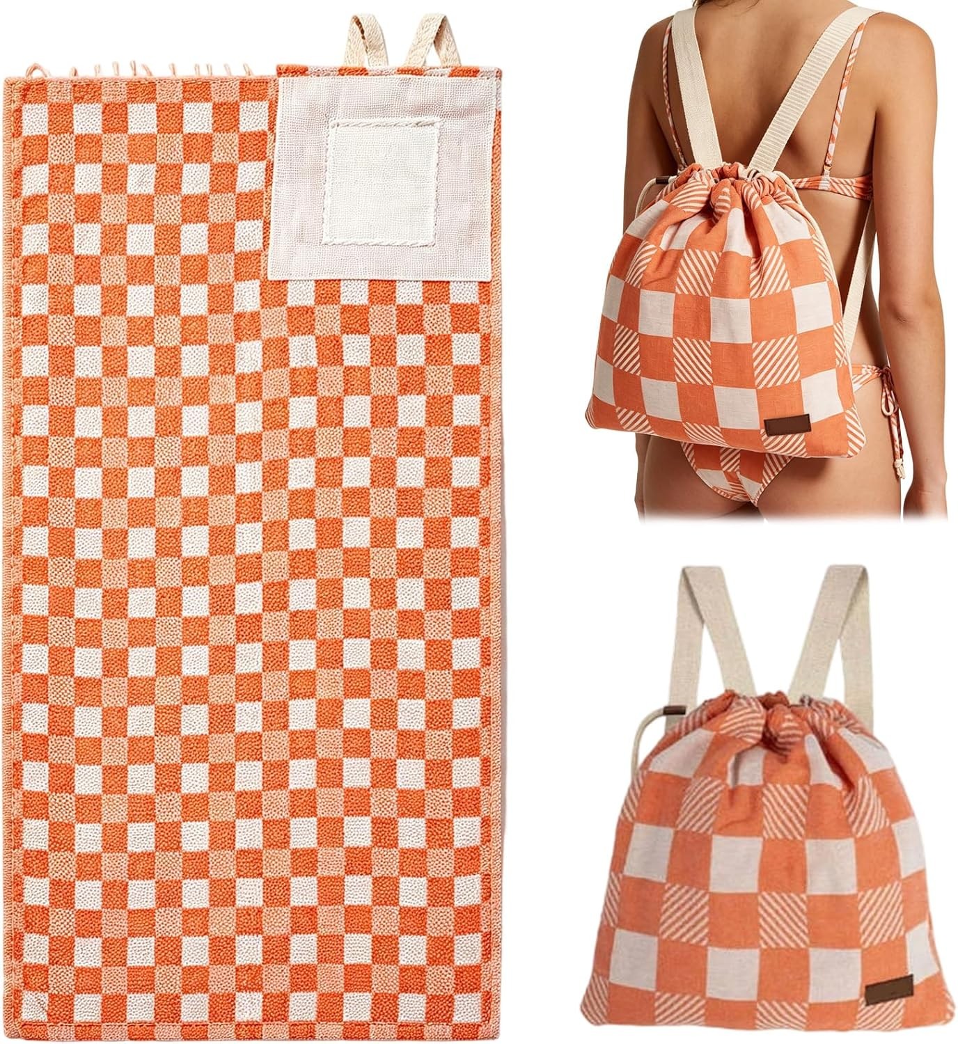 2026 New 2 In 1 Convertible Towel Bag Backpack – Oversized Sand Free Microfiber