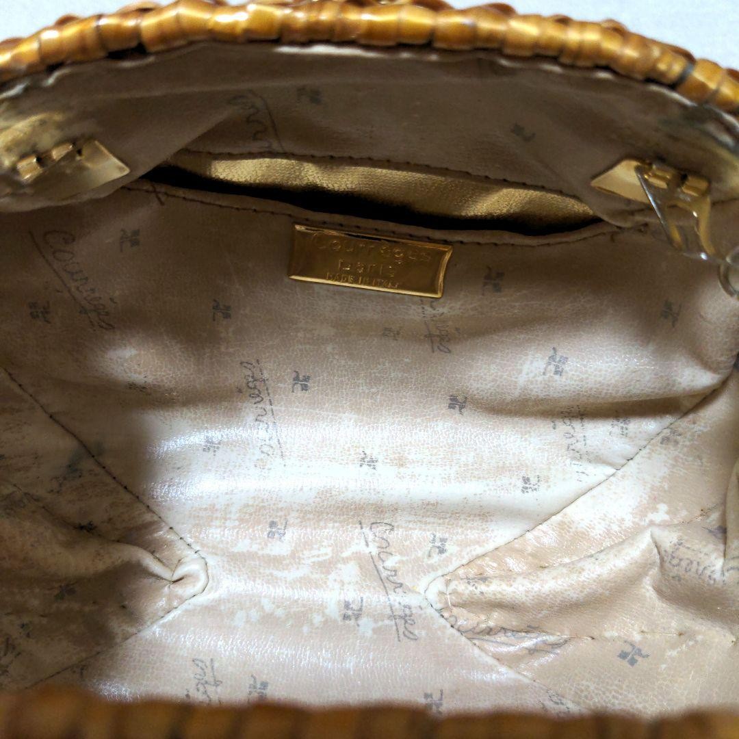 Courreges Shoulder Bag Rattan Basket Chain Bag Width 17cm x Height 13cm France