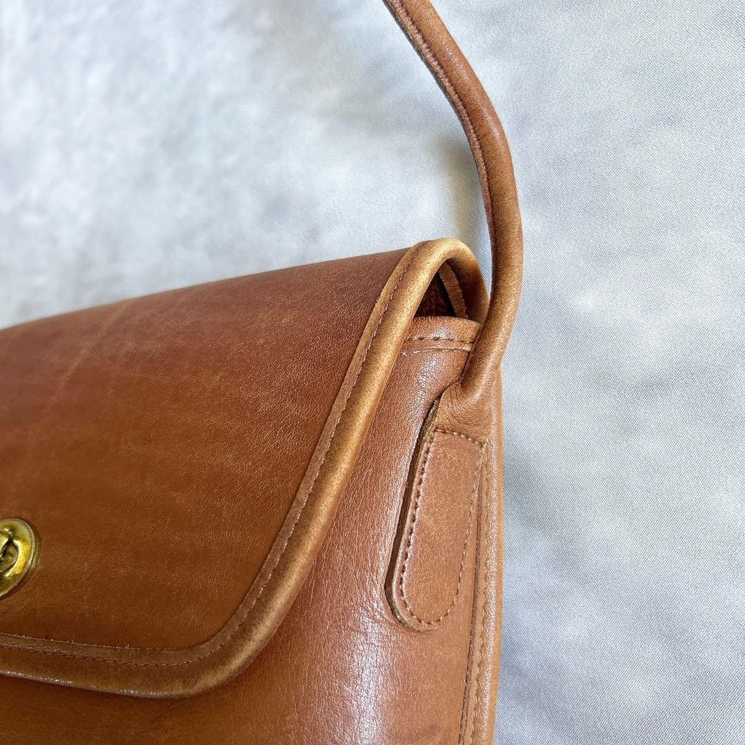 Authentic COACH Brown Leather Shoulder Bag 18.5cm x 23cm x 8cm Vintage Y2K