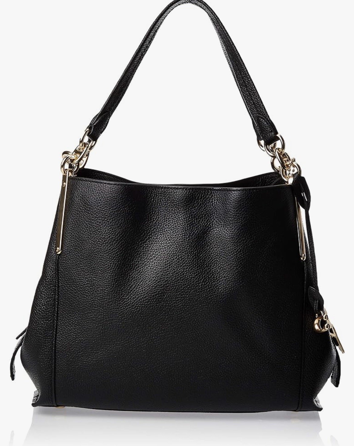 Coach Dalton Black Pebble leather shoulder bag with gold tone hardware