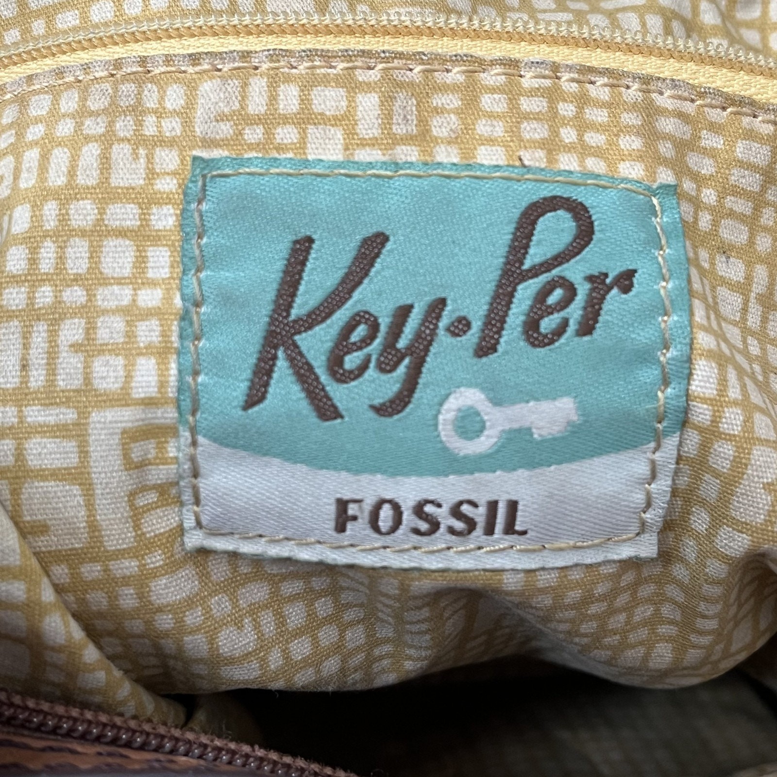 Fossil Key-Per HandBag Crossbody 10.5 in Tall Multi-Colored Geometric Colorblock