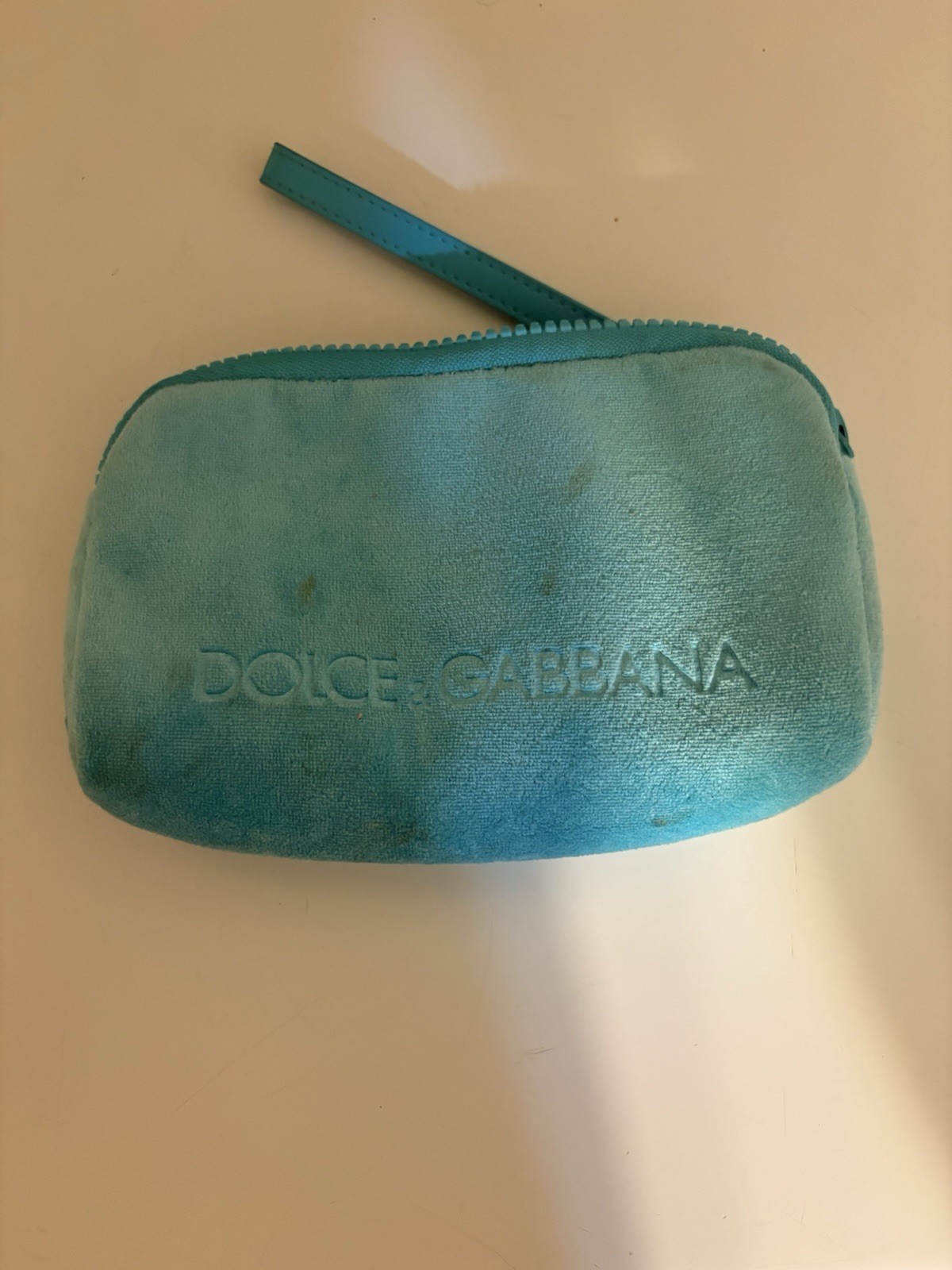 Dolce And Gabbana Wristlet Pouch. Teal Color, Pre-owned. Good Condition.