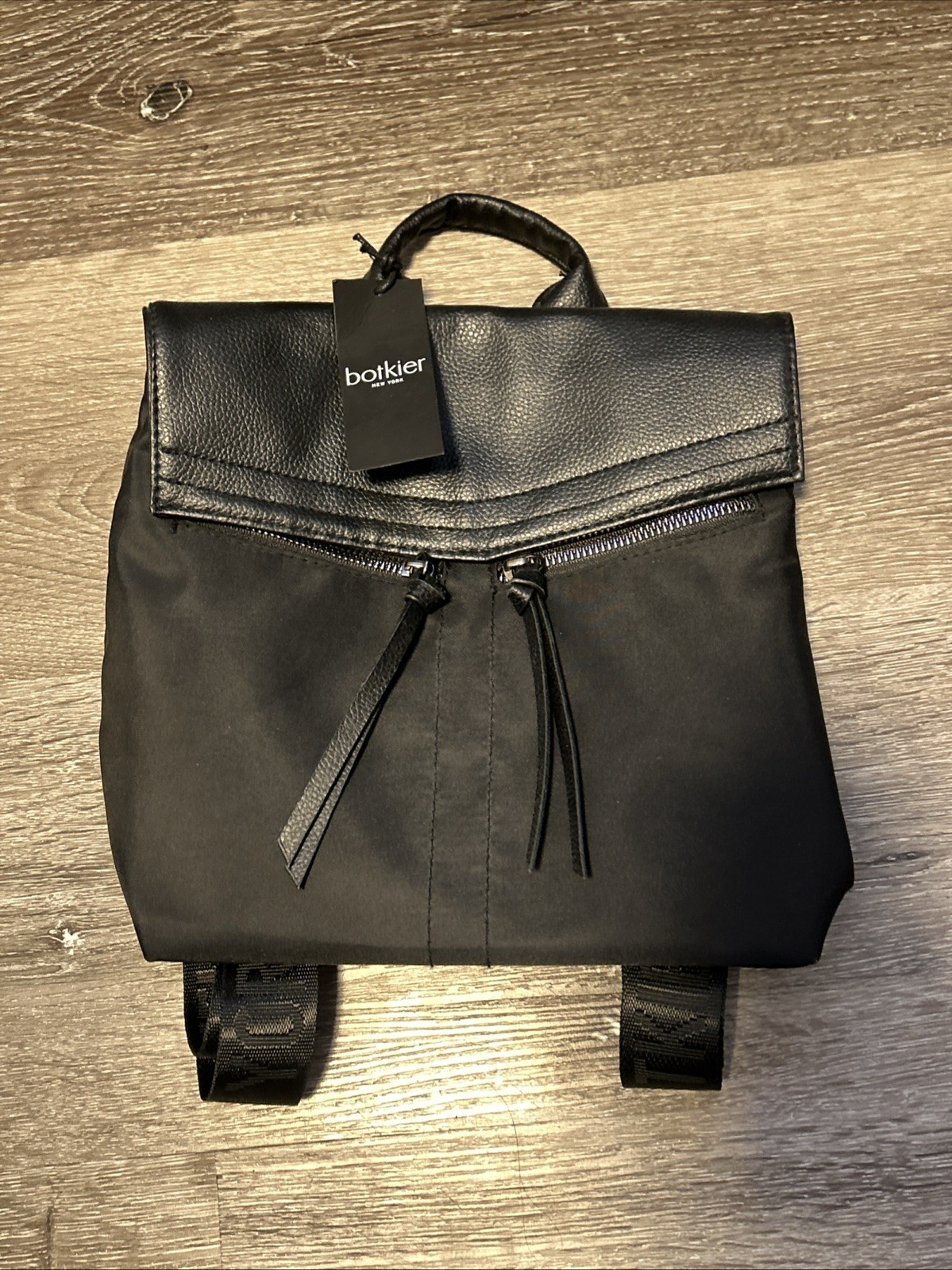 Botkier New York Trigger Mini Backpack Purse Bag Polyester Black