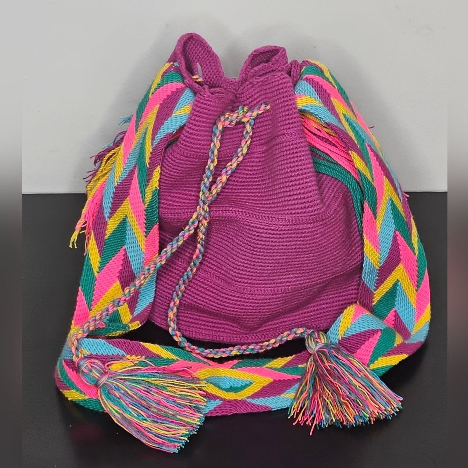 Wayuu Magenta Hobo Bag 100% cotton Made in Colombia “Hand Made”