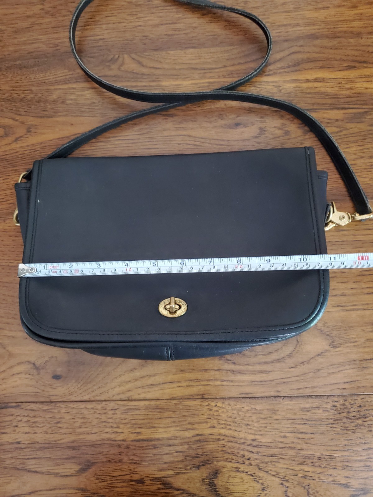 Vintage 1980s COACH Convertible Clutch Crossbody Bag #9635 Black Leather USA