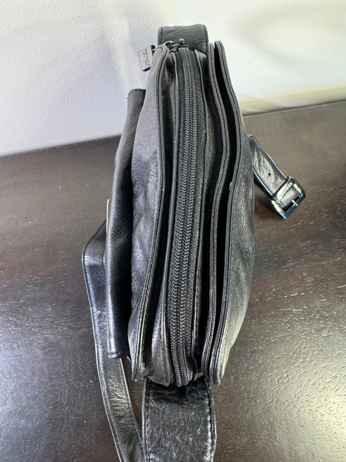 Nice Perlina Soft Black Leather Crossbody Purse, Excellent Used Condition