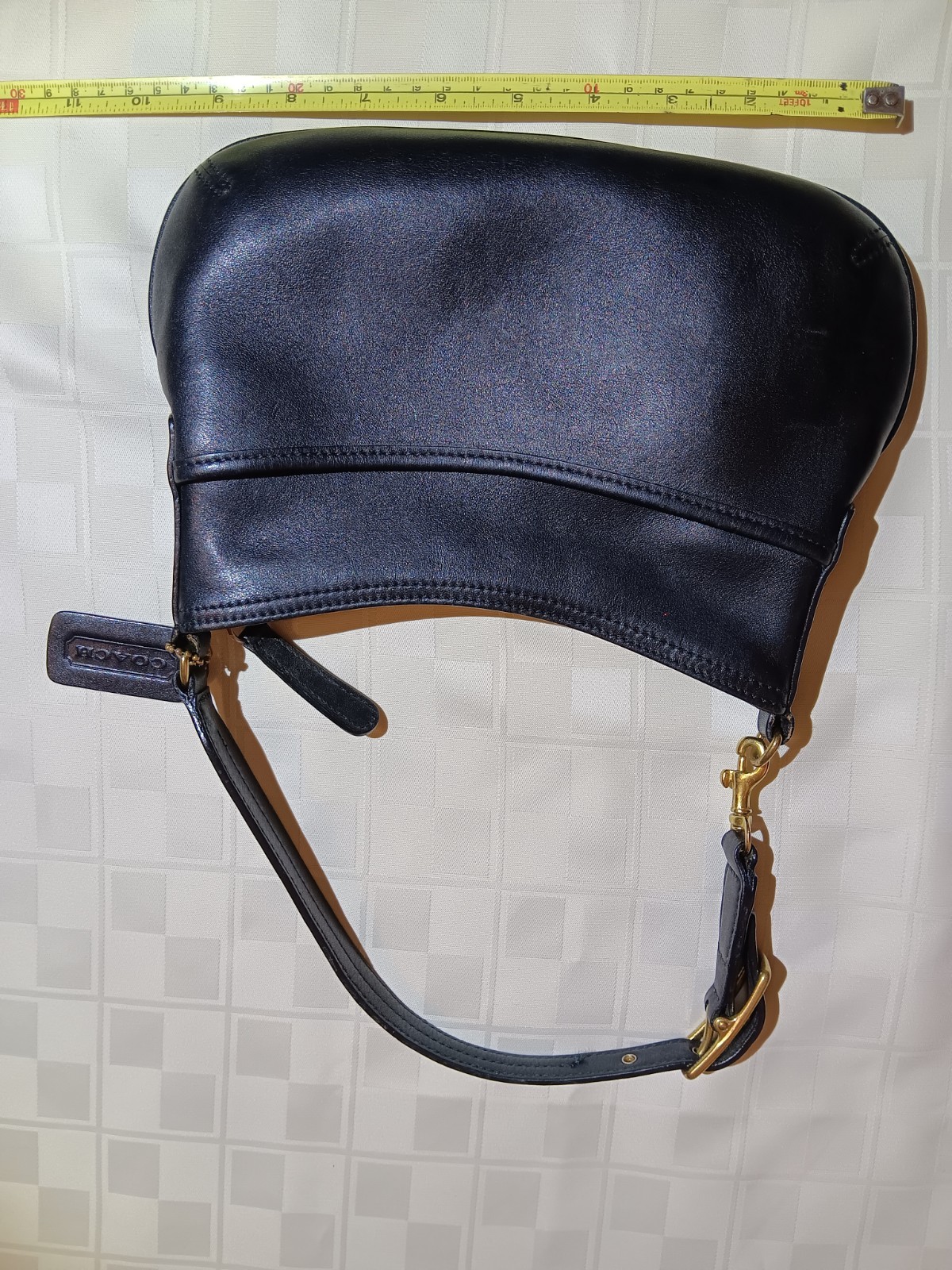Vintage COACH Black Smooth Leather Mini Bag #9295