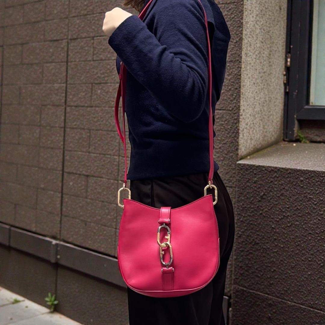Furla Sirena 2-Way Shoulder Bag Pink Handbag Crossbody Japan 0610315