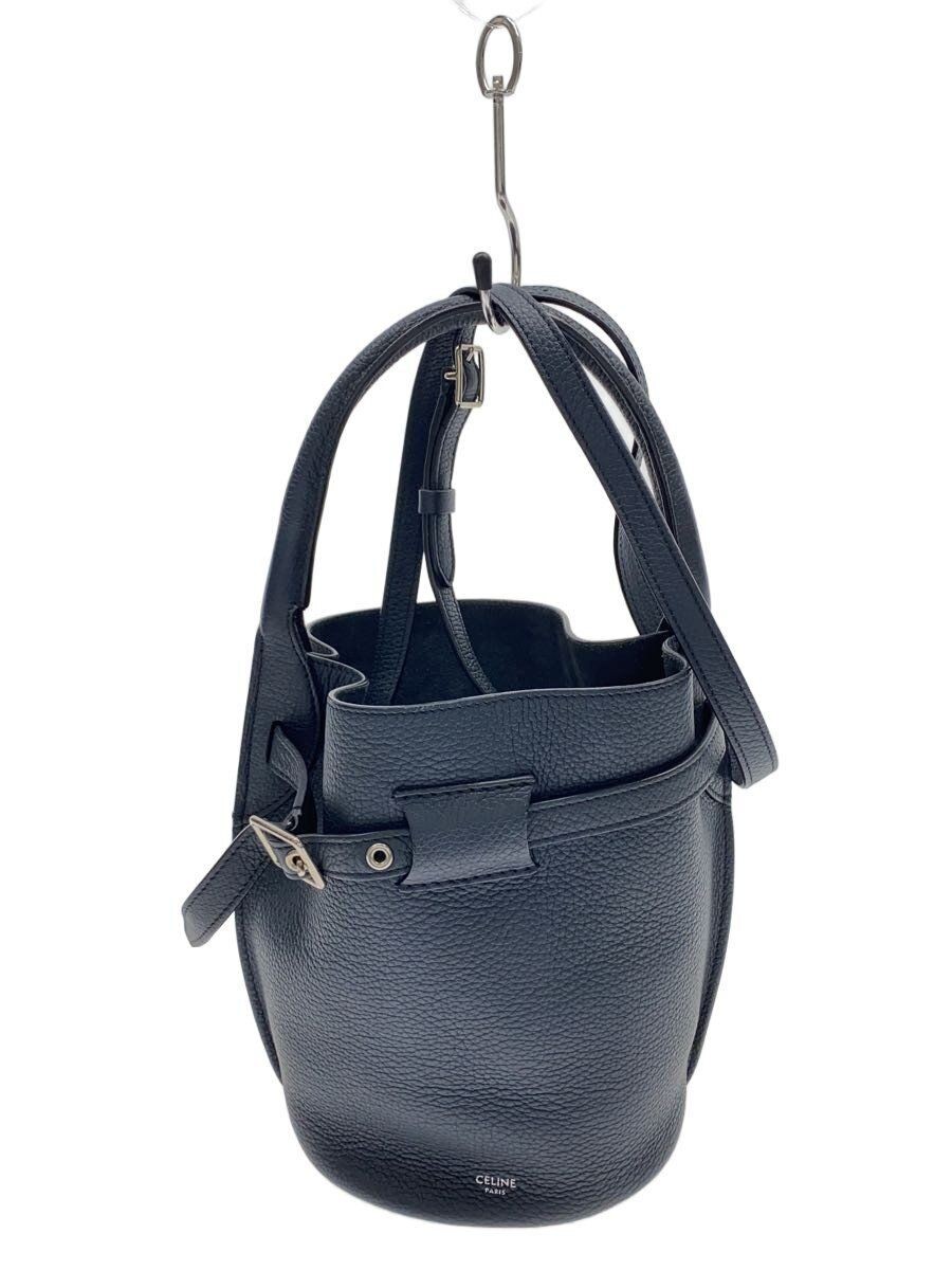 CELINE Handbag Nano Bucket Shoulder 2 way 187243 Leather NVY Used