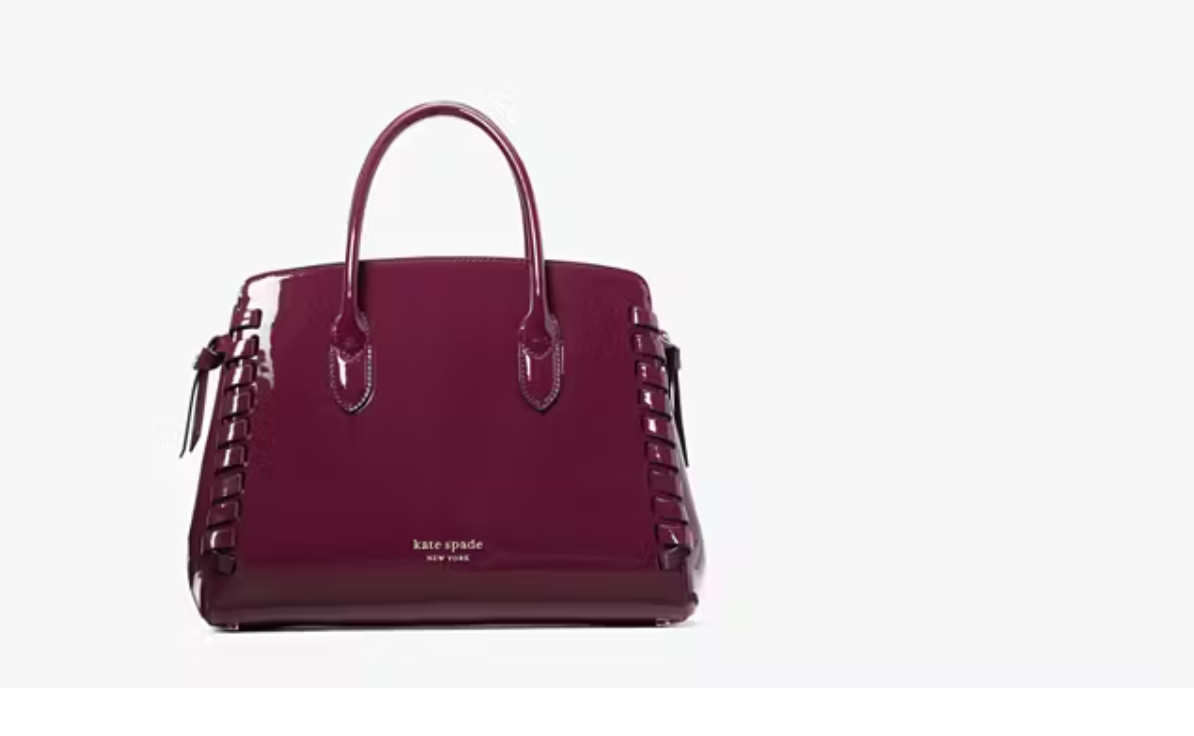 Kate Spade New York Knott Whipstitched Patent Leather Medium Satchel Persephone