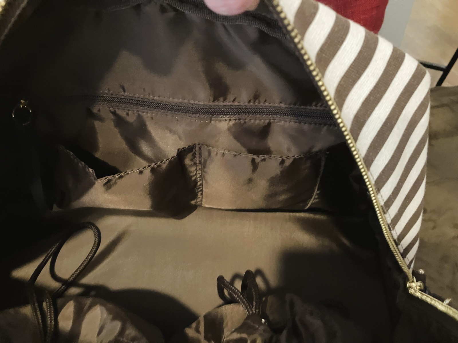 Henri Bendel Centennial Striped Canvas Weekender Bag Near Mint Condition