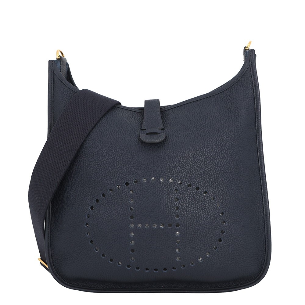 HERMES Evelyne Size GM Taurillon Clemence Blue Nuit