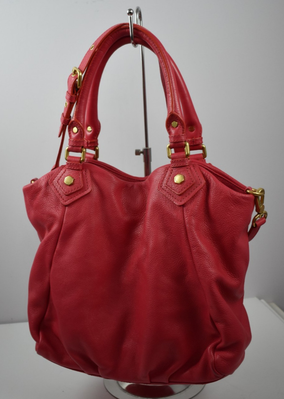 Marc by Marc Jacobs Q Fran Large Shoulder Strap Bag Dark Magenta Pink Purse Tote