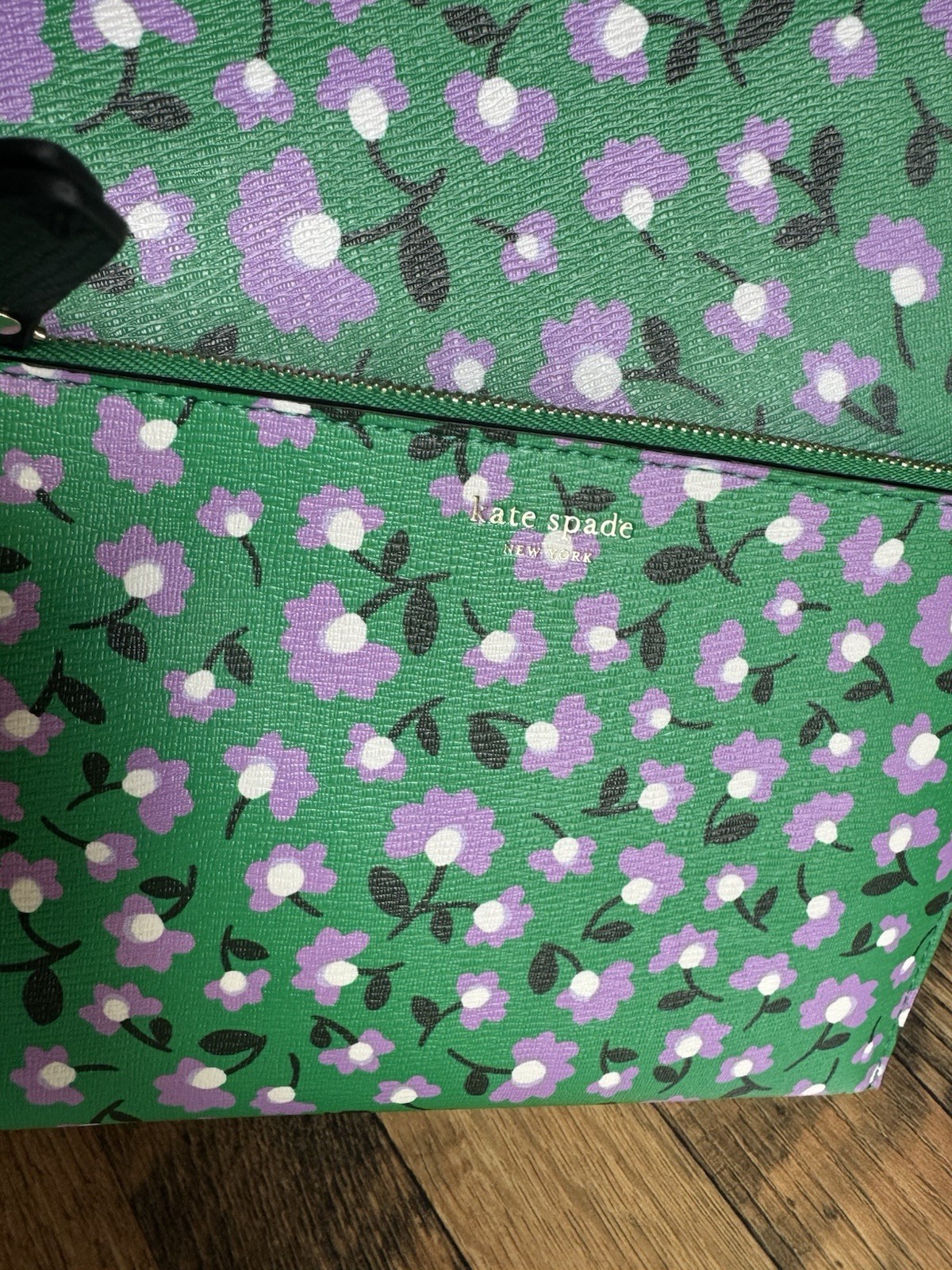 Kate Spade Molly Party Floral Small Tote Green With Zipper Pouch New With Tags