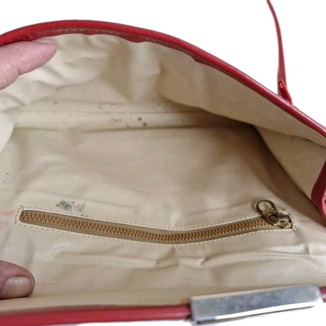VTG Pierre Cardin Monogram Crossbody Bag Red Canvas Jacquard Logo 70s 80s Purse