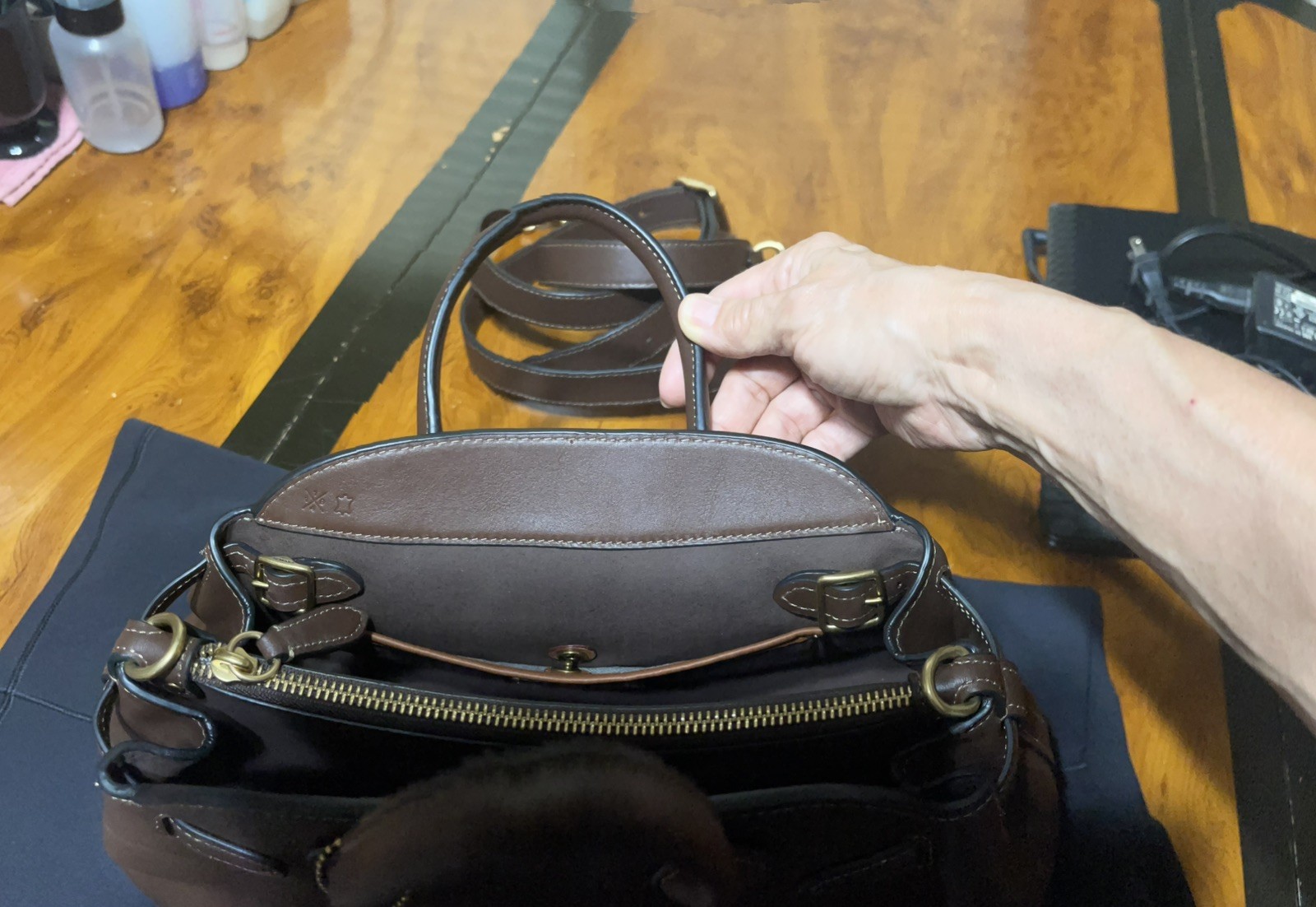 COACH CU066 Soft Empire Leather Carryall Satchel Bag 26 in Brass/Maple NWOT