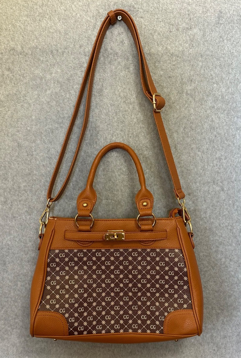 The DANBURY MINT Handbag Purse Womens Brown Personalized CG Initials – Used
