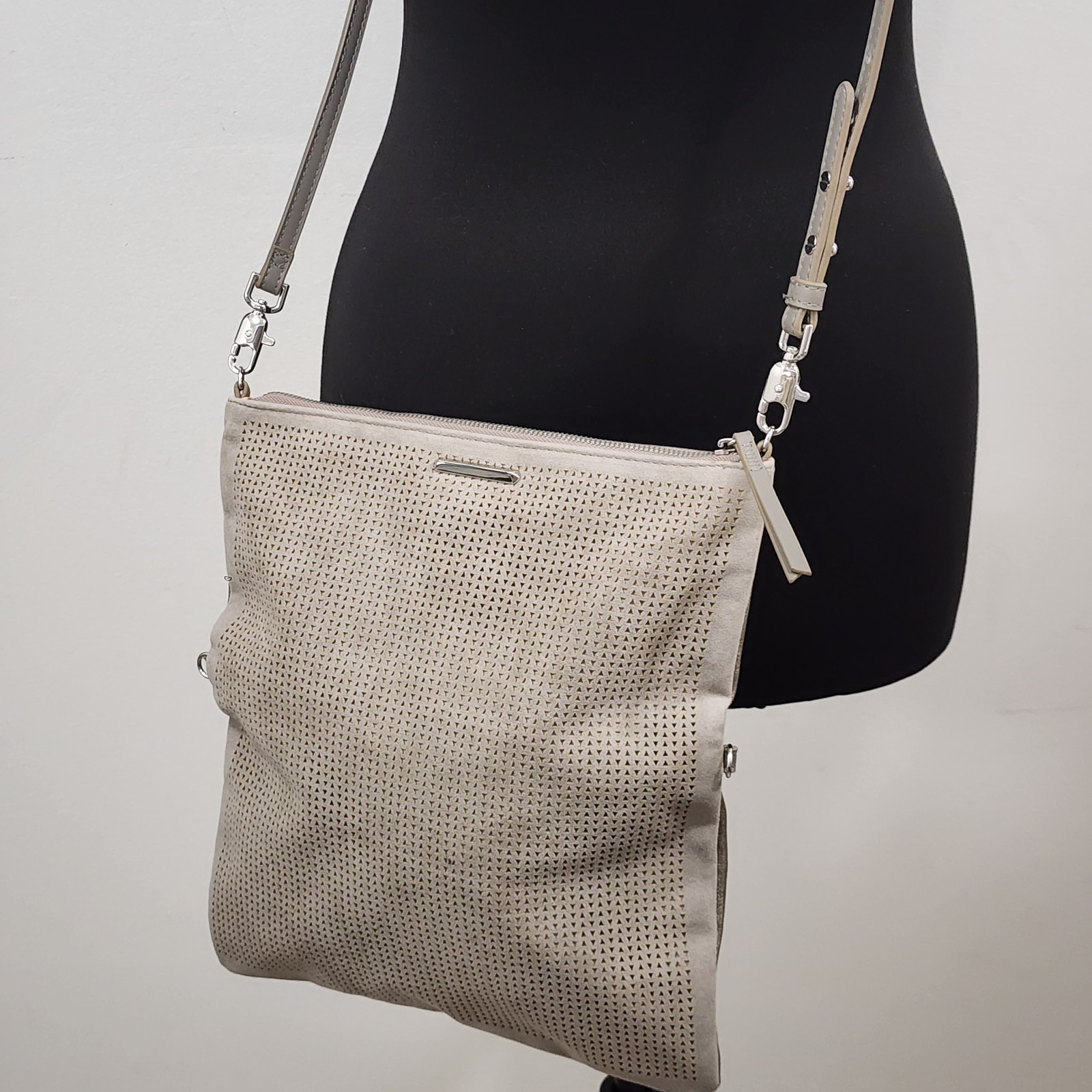 Stella & Dot Waverly 3-way Petite Crossbody Clutch in Slate Gray Vegan Leather