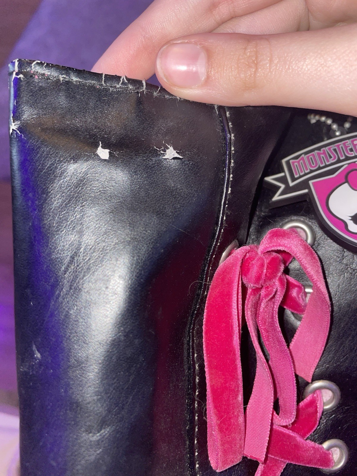 Monster High Original Tote Bag Purse Skullette Pink Lace 2010 Mattel Gothic Y2K
