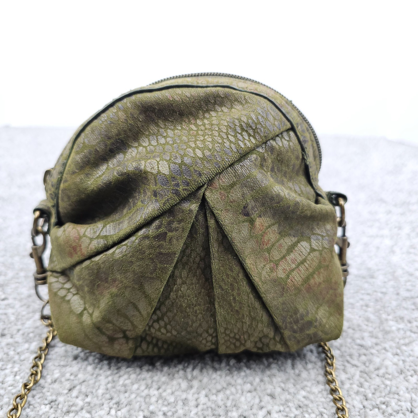 Dragon Scales Snakeskin Green Vegan Crossbody Bag Small Pouch Fantasy Fairy