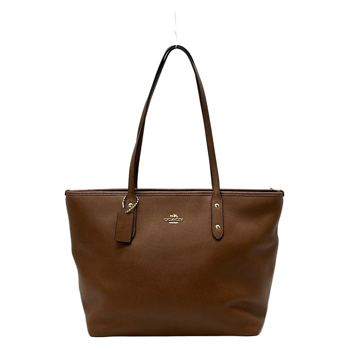COACH Brown Leather Tote Bag F58846 11.4in x 10in Excellent Condition Auth