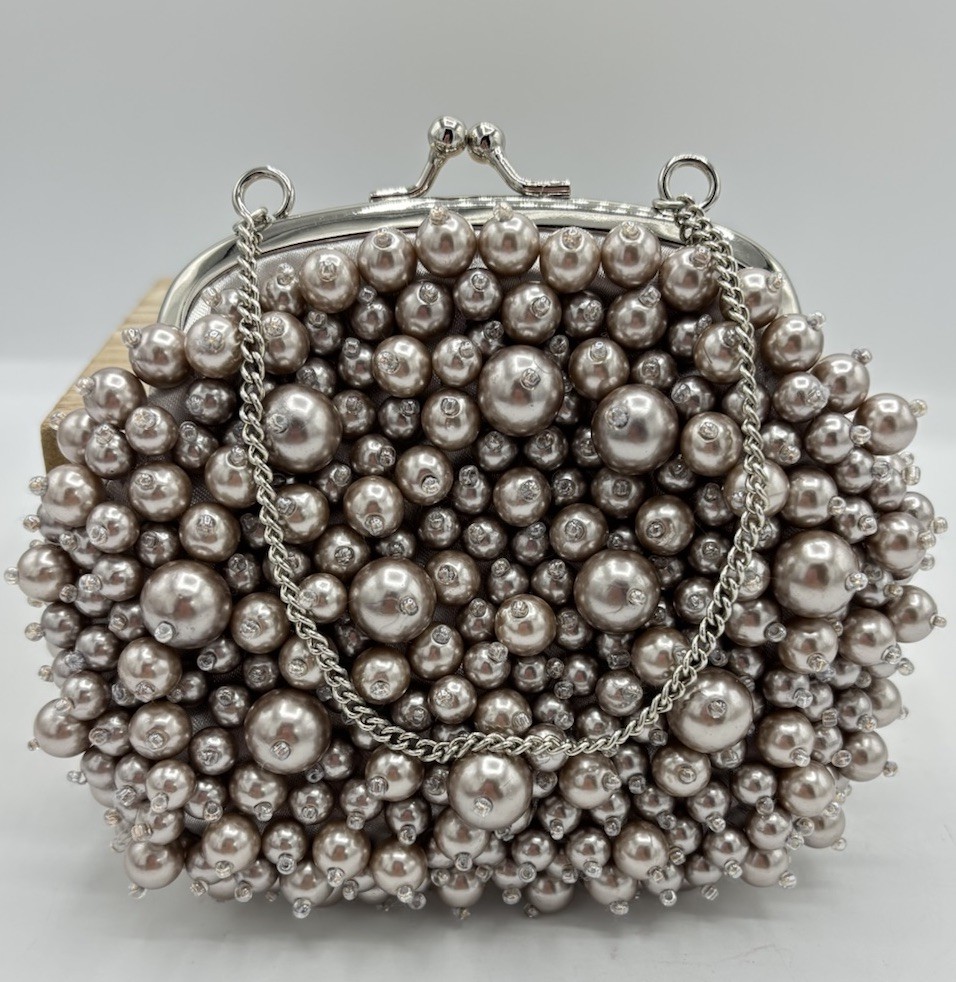 Banana Republic Clutch Bag Women’s Pearl Beaded Small Formal Evening Party