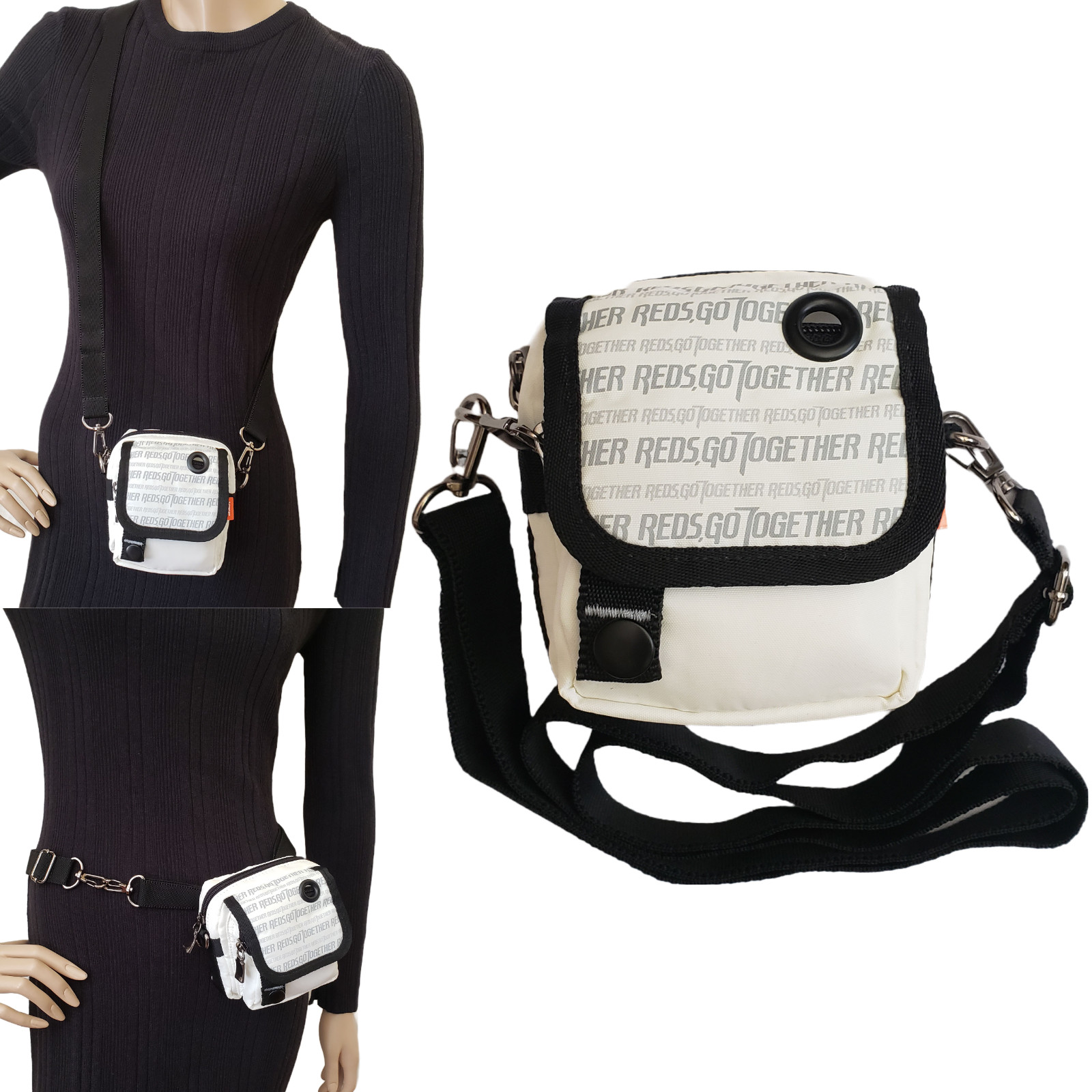 KTF Convertible Nylon Crossbody Belt Bag 4 1/4″ (L) x 4 1/2″ (H) x 4 5/8″ (W)