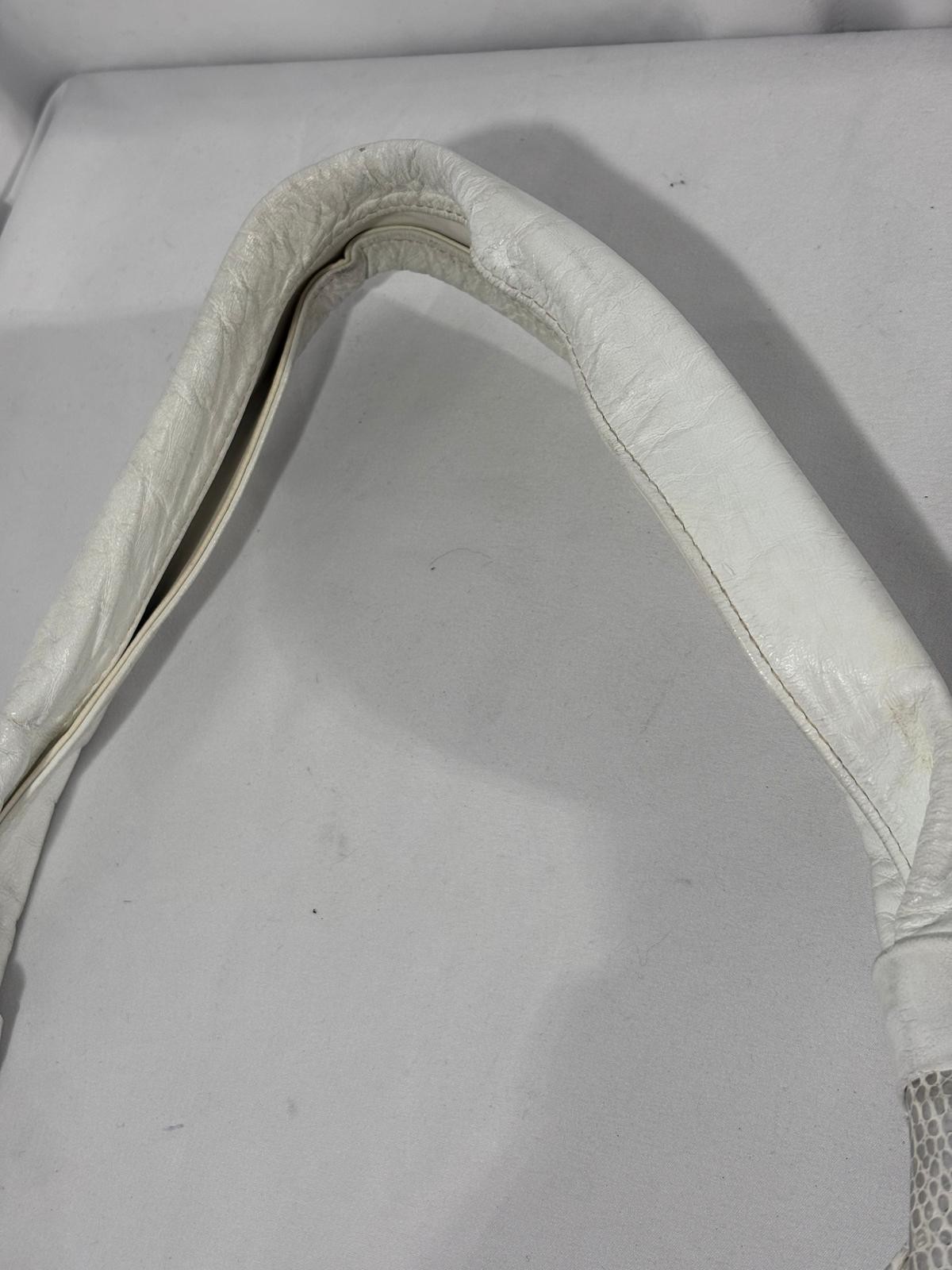 Maria Made in Italy” Vintage White Leather Bag – Y2K Grunge / Cyberpunk Hobo Sty