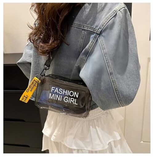 Clear Stadium Bag for Women – Transparent PVC Jelly Lightweight Black