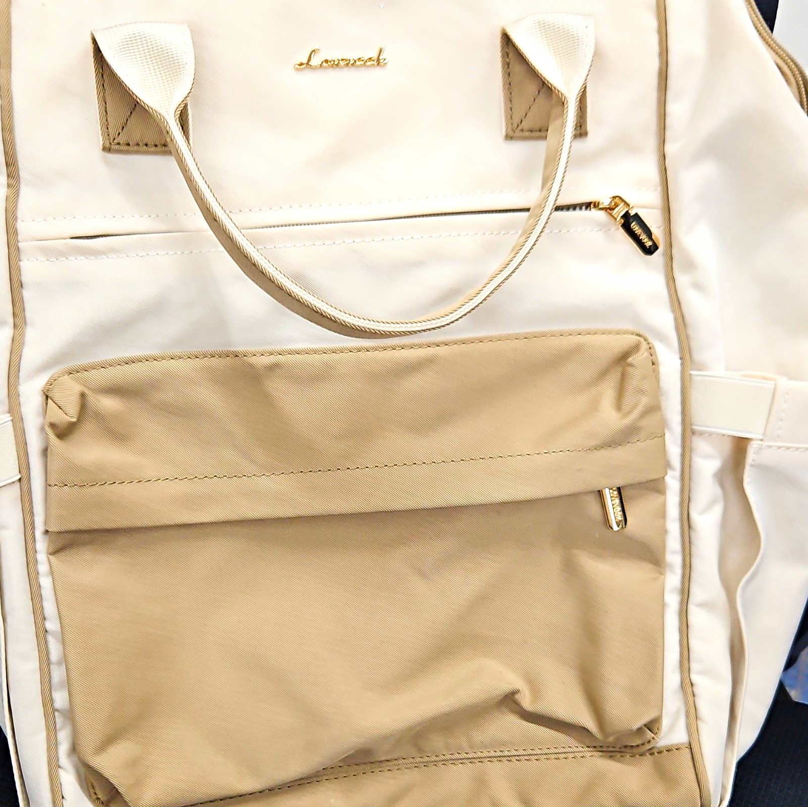 Lovevook Ivory/Beige Women’s Backpack Adjustable Straps Charaging Port Inside