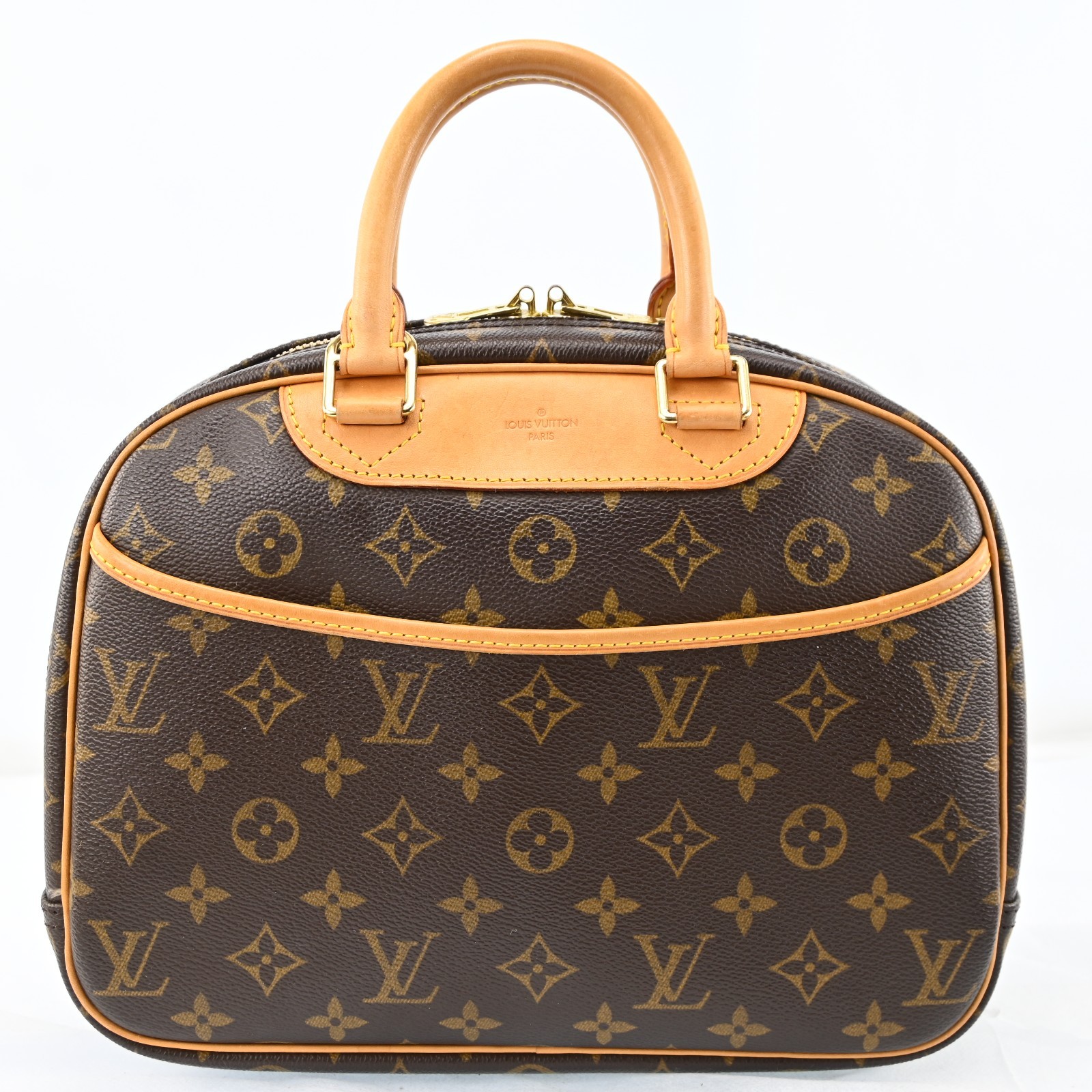 Auth LOUIS VUITTON Trouville Hand bag M42228 Monogram leather Brown C1785GG801