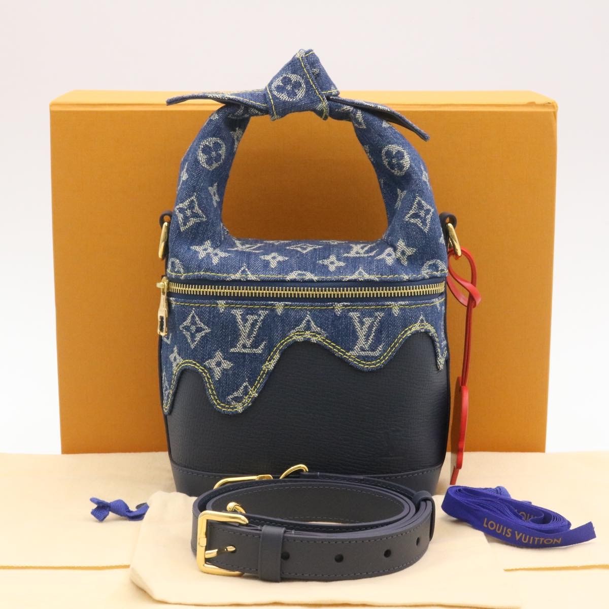 LOUIS VUITTON MonogramDenim drip Japanese cruiser ShoulderBag M45970 Auth 28…