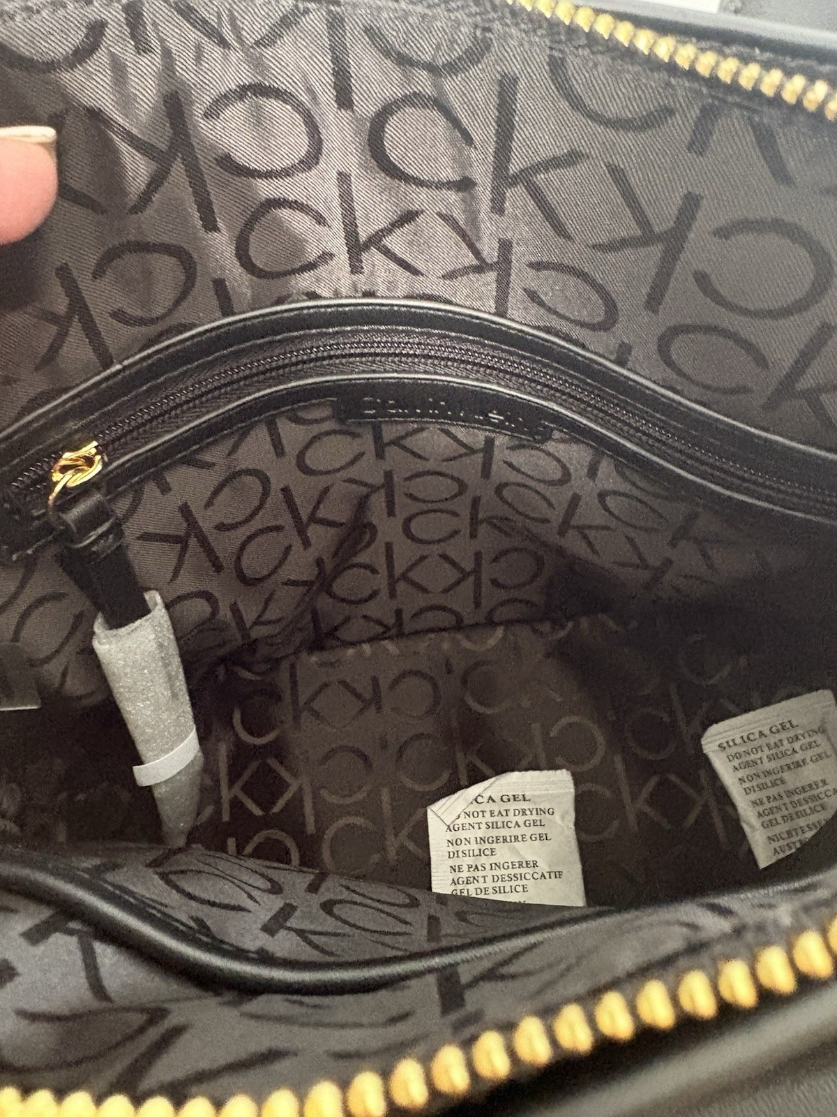 Calvin Klein Becky Dome Organizational Satchel Brown/Khaki/Black/White New
