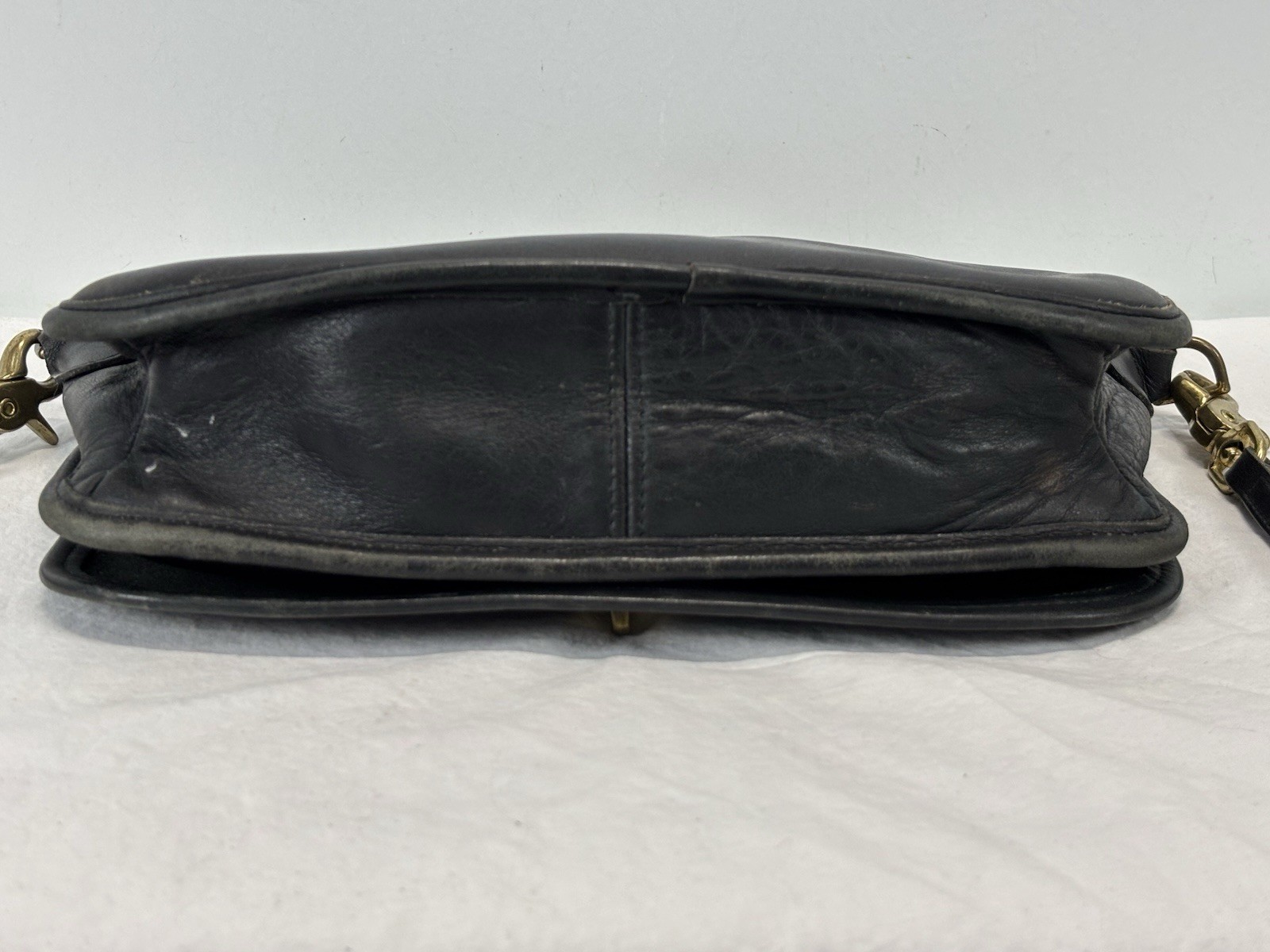 Vintage Coach Convertible Clutch 9635 Faded Black Bag Loved Leather Like NYC
