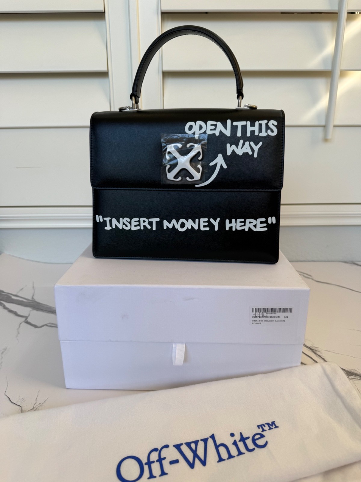 Off-White Jitney Top Handle Quote Handbag Purse Crossbody Bag 2013 Virgil Abloh