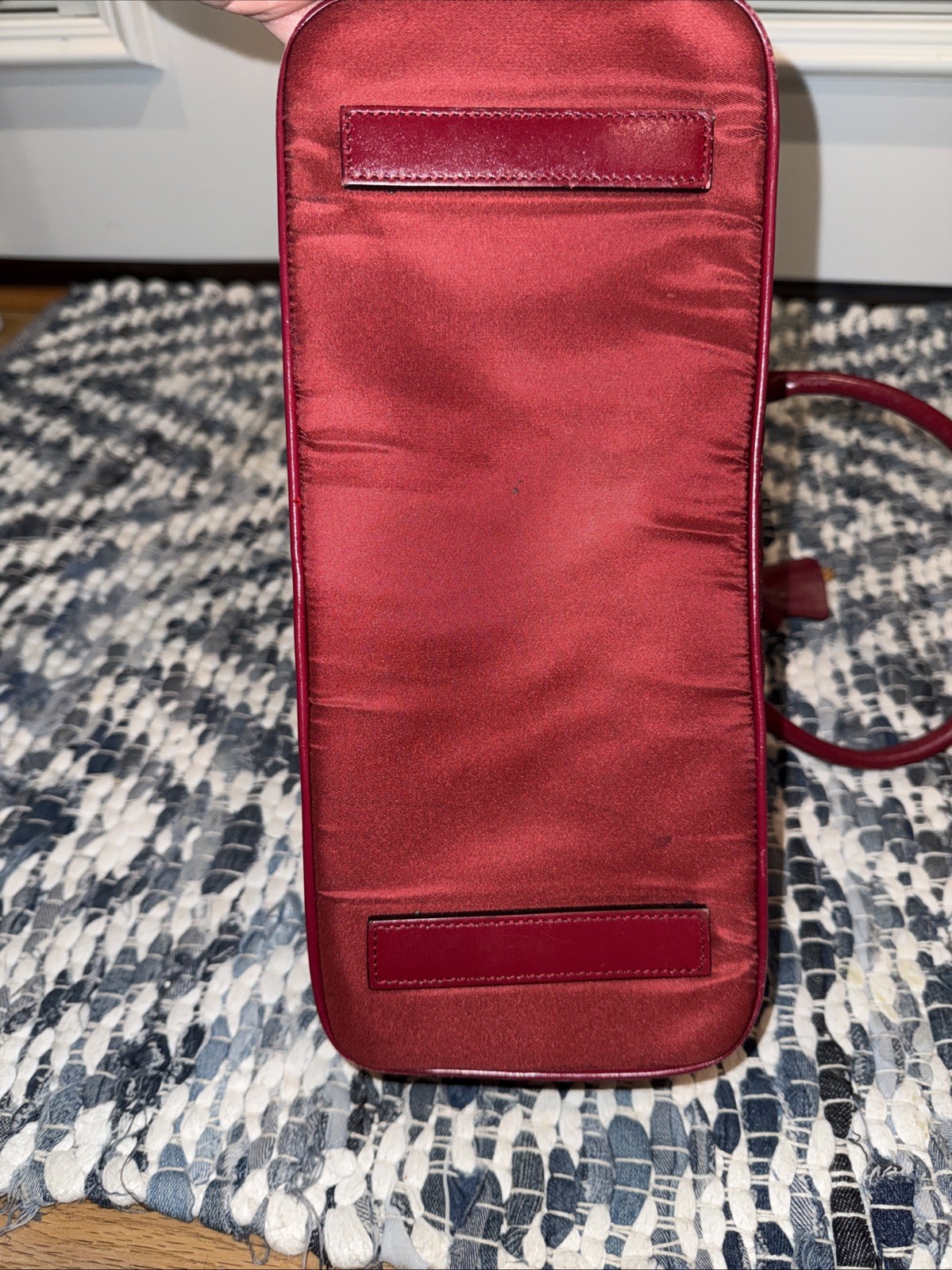 Prada red nylon/shoulder bag Borsa A Mano Tessuto + Vitel Porpora
