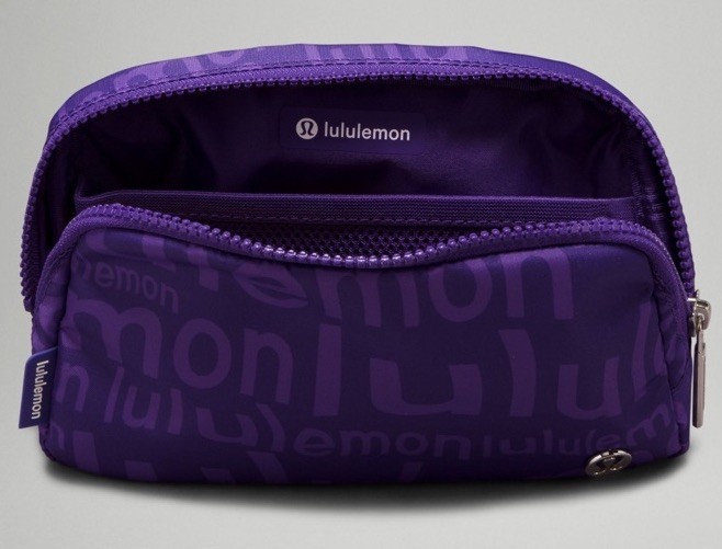 Lululemon Everywhere Belt Bag 1L – Atomic Purple Wobbly Word Graphic Crossbody