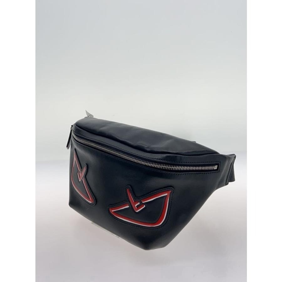 FENDI Shoulder Bag Monster Bugs Bugs Eye crossbody bag 7VA434 Black Leather Auth