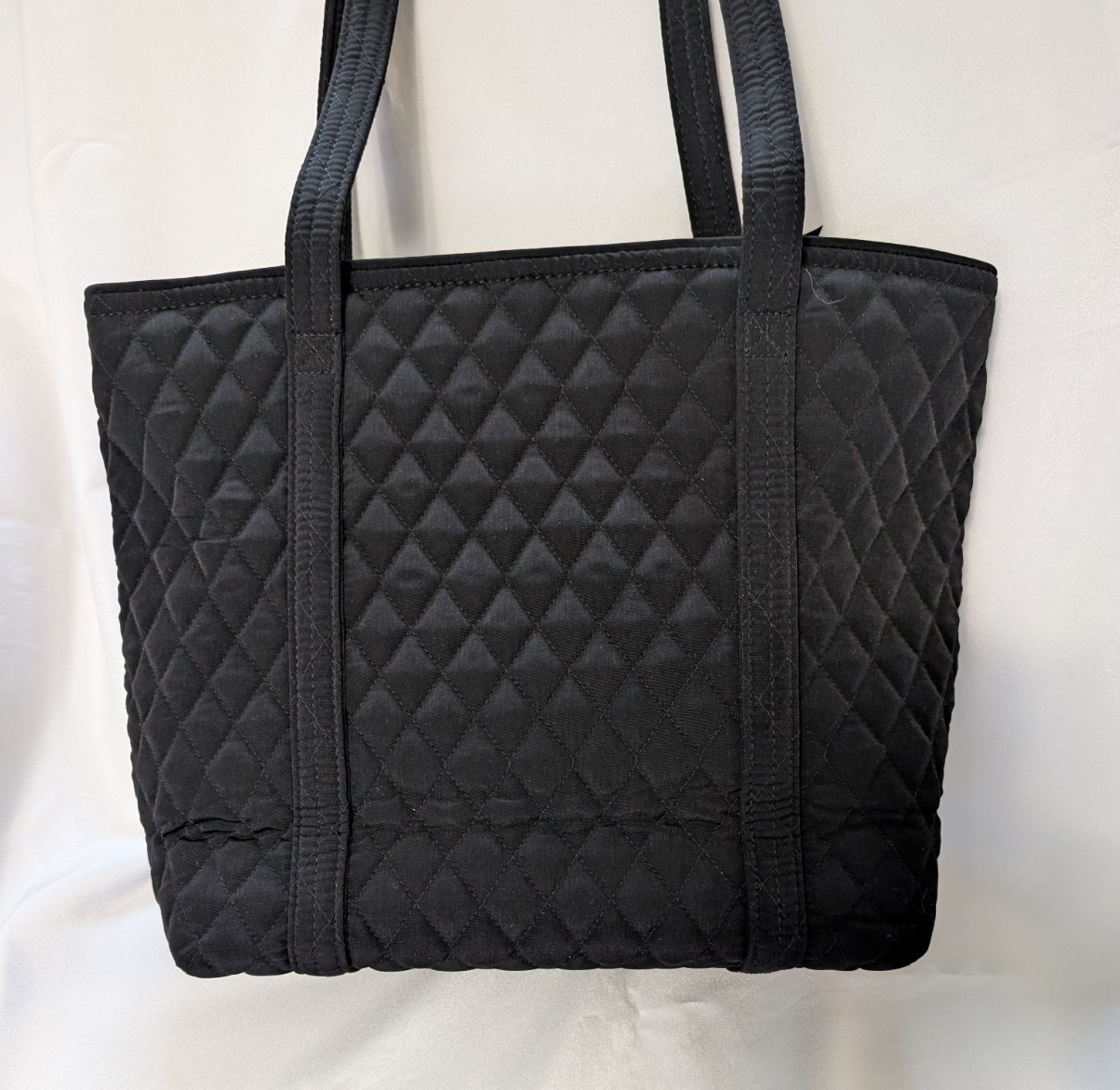 Vera Bradley Small Vera Tote Bag, Classic Black Microfiber, New with Tags