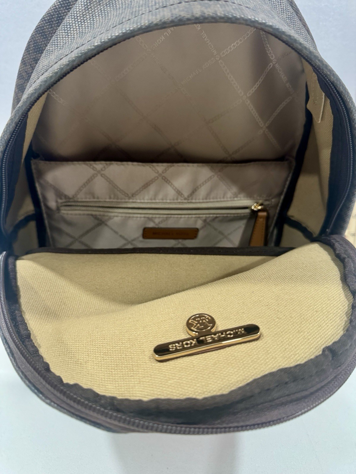 Michael Kors Slater Medium Signature Logo Stripe Backpack