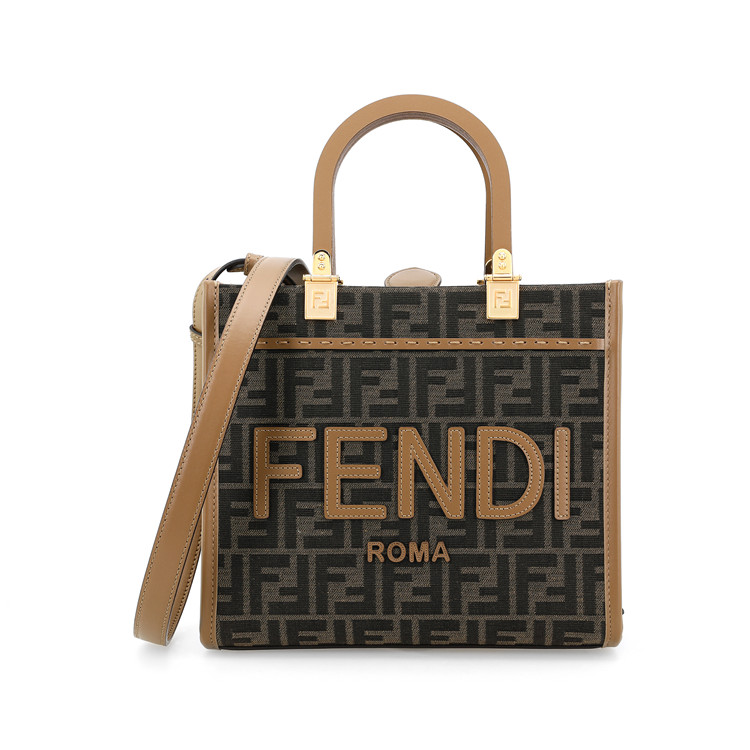 FENDI Handbags Brown Women 10.0 x 4.7 x 8.9 in