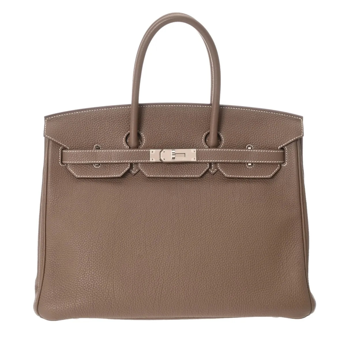 Hermes Birkin 35 Handbag Togo Leather Etoupe #WB186